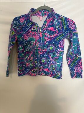 Lilly Pulitzer Skipper Popover Girls Medium (6-7) Multi-Colored No Prob Llama